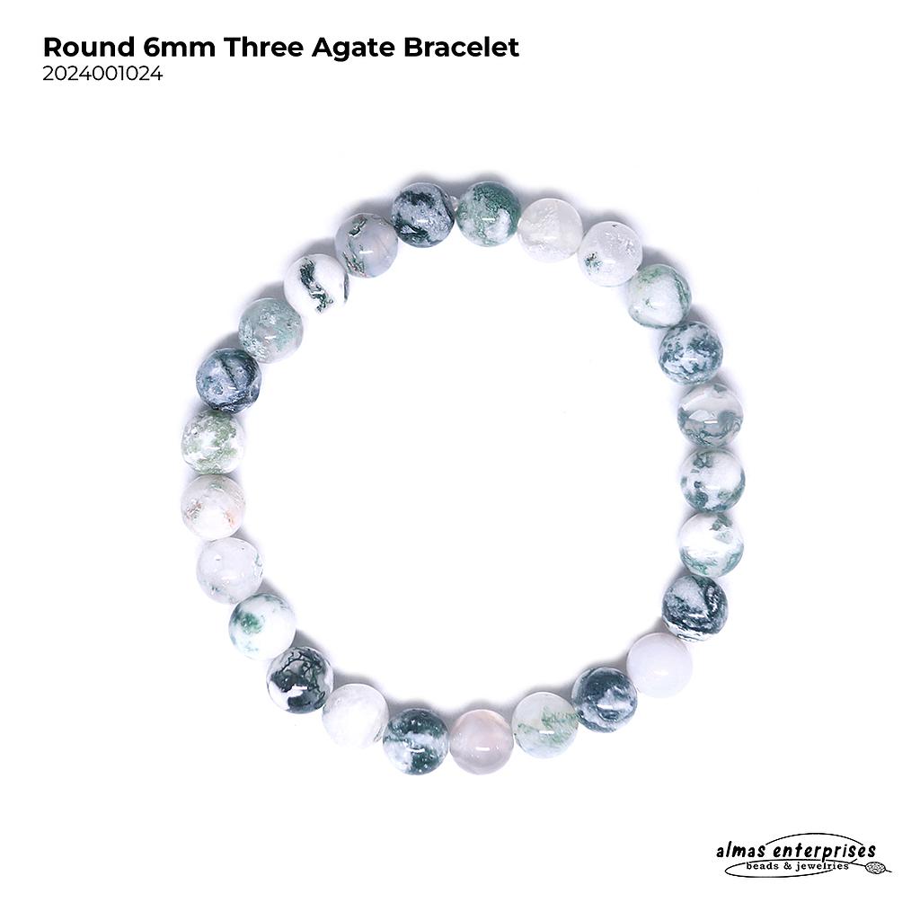 Round Tree Agate Bracelet