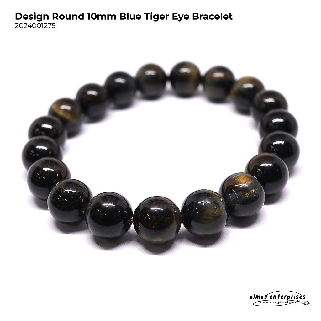 Design Round Blue Tiger Eye Bracelet