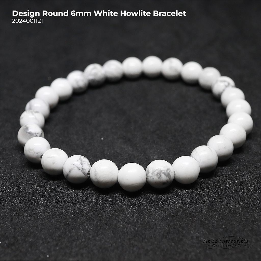 Design Round White Howlite Bracelet