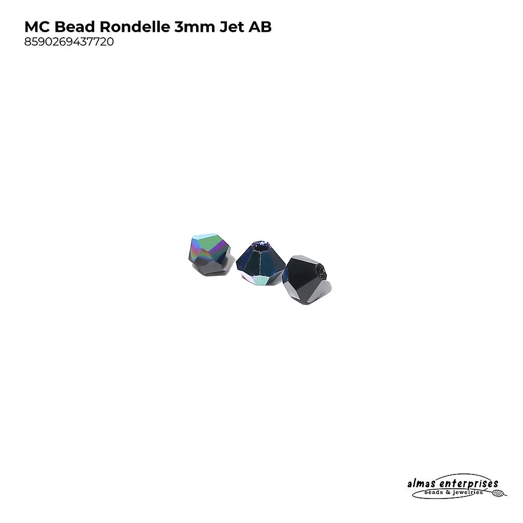 MC Bead Rondelle 3mm Jet AB
