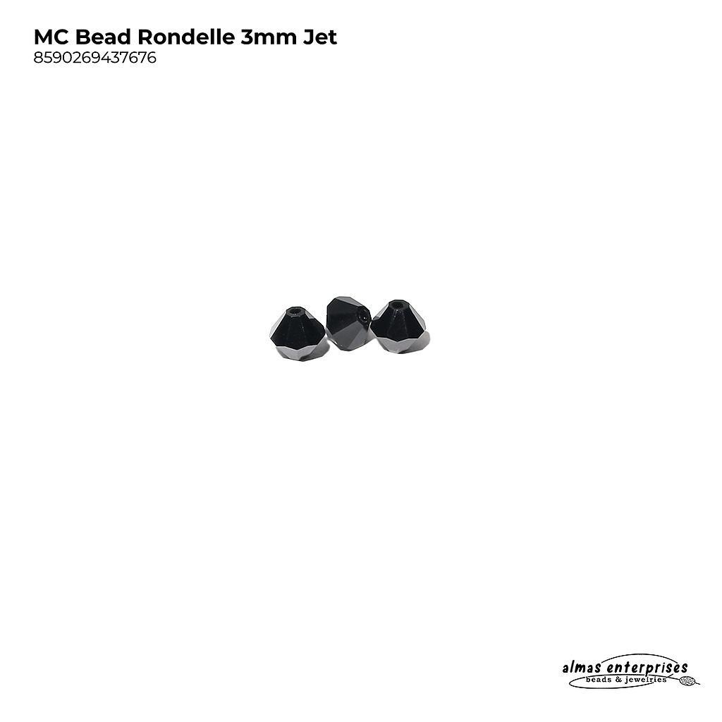 MC Bead Rondelle 3mm Jet
