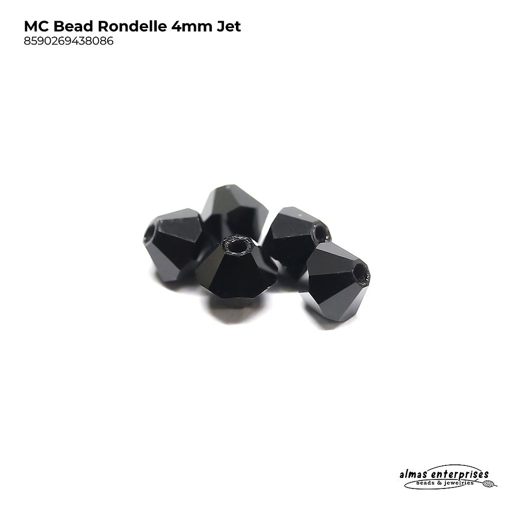 MC Bead Rondelle 4mm Jet