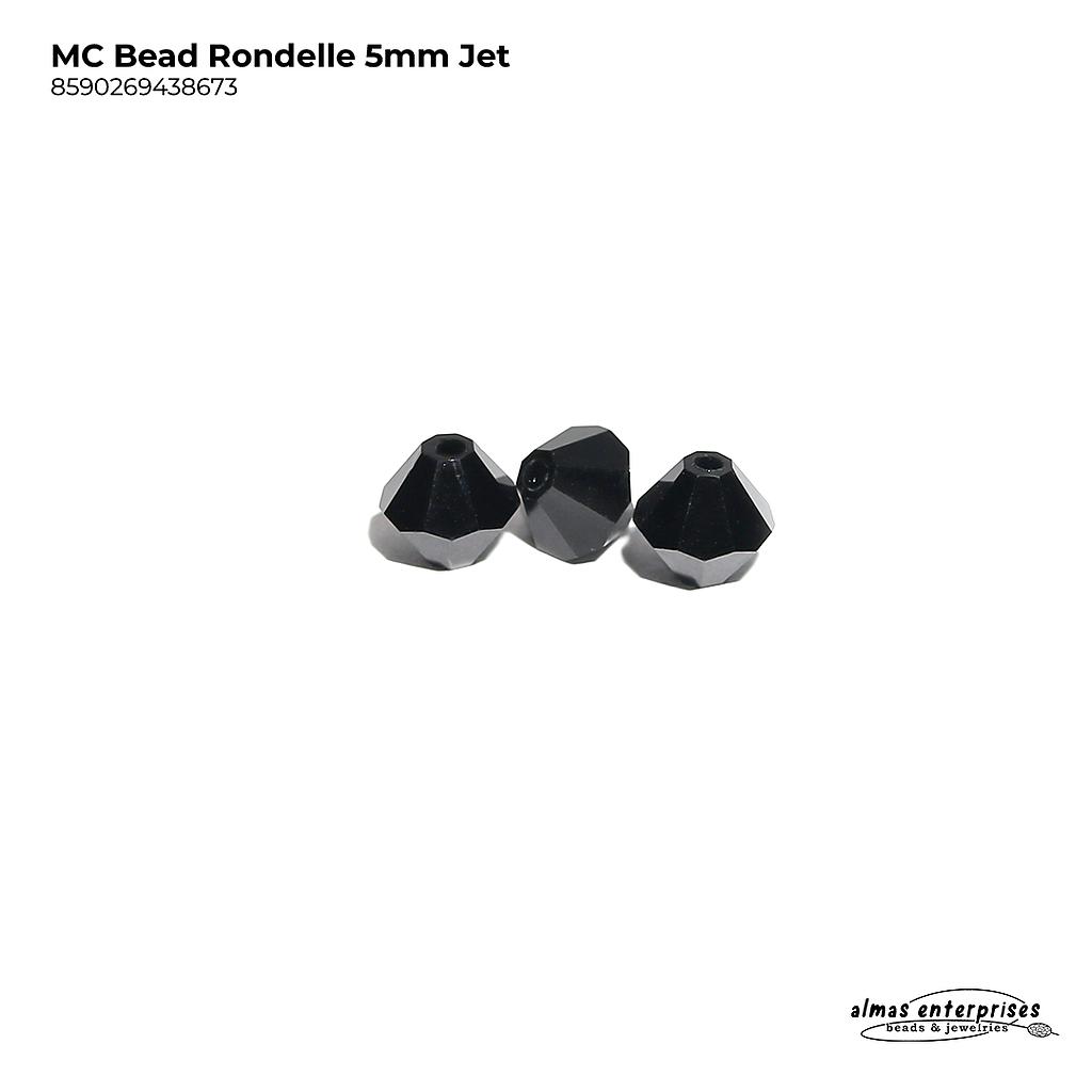 MC Bead Rondelle 5mm Jet