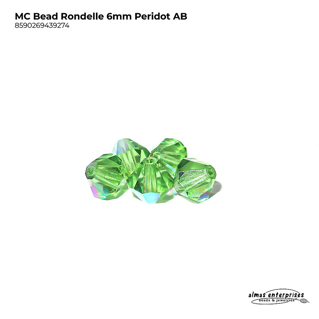 MC Bead Rondelle 6mm Peridot AB