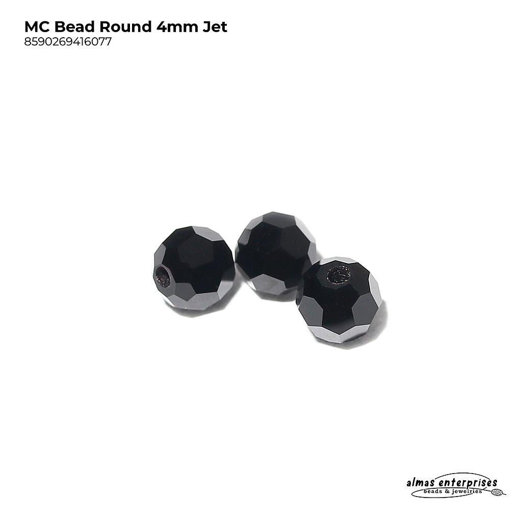 MC Bead Round 4mm Jet