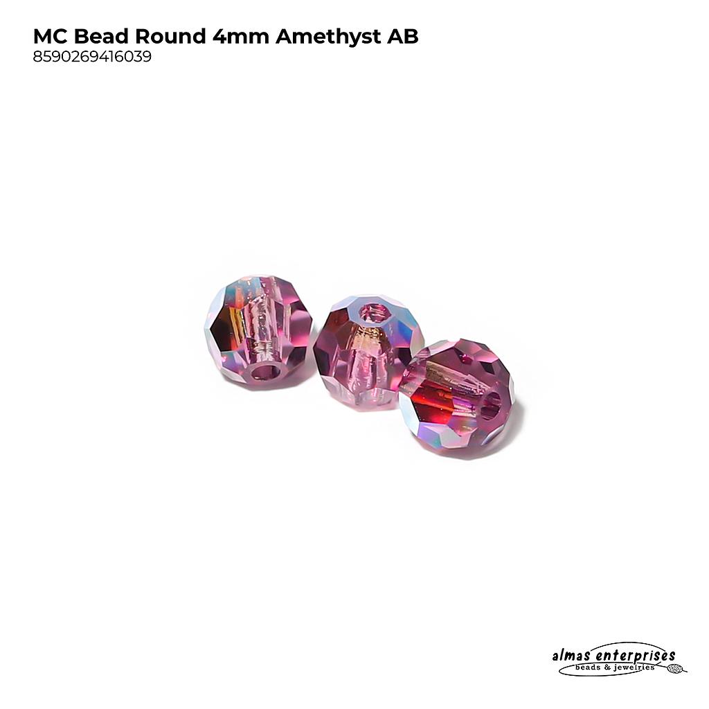 MC Bead Round 4mm Amethyst AB