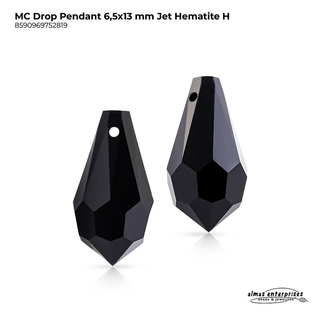 MC Drop Pendant 6,5x13mm Jet Hematite H