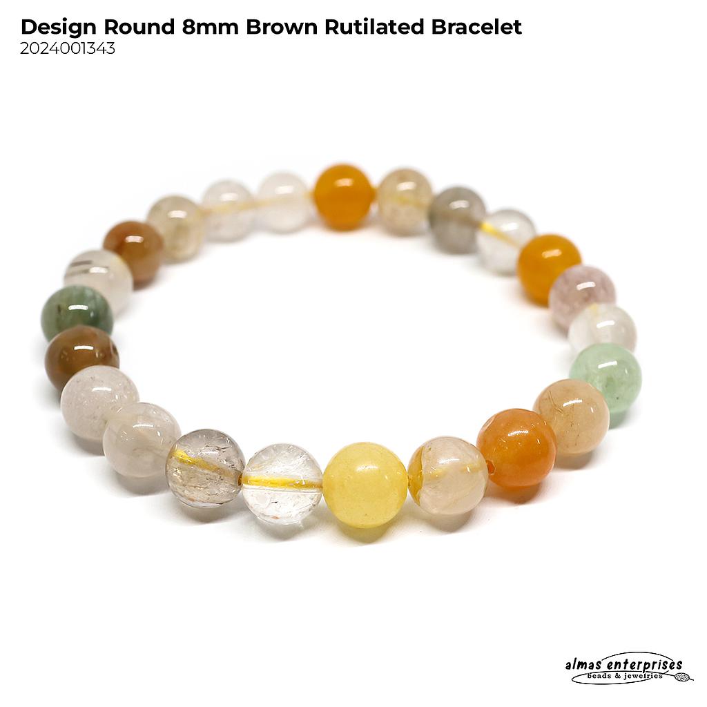 Design Round Brown Rutilated Bracelet