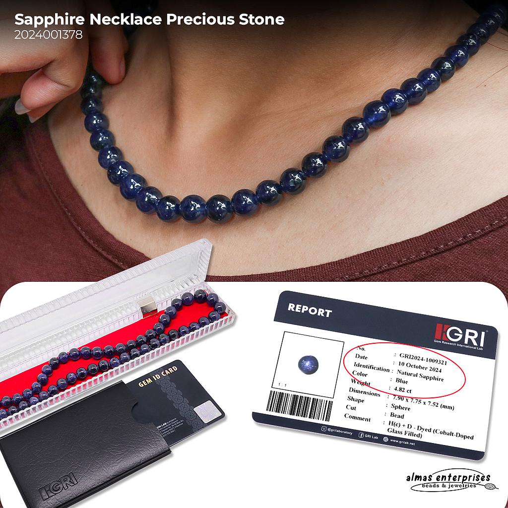 Sapphire Necklace Precious Stone