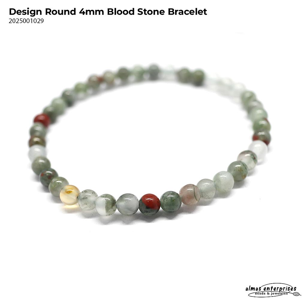 Design Round  Blood Stone Bracelet