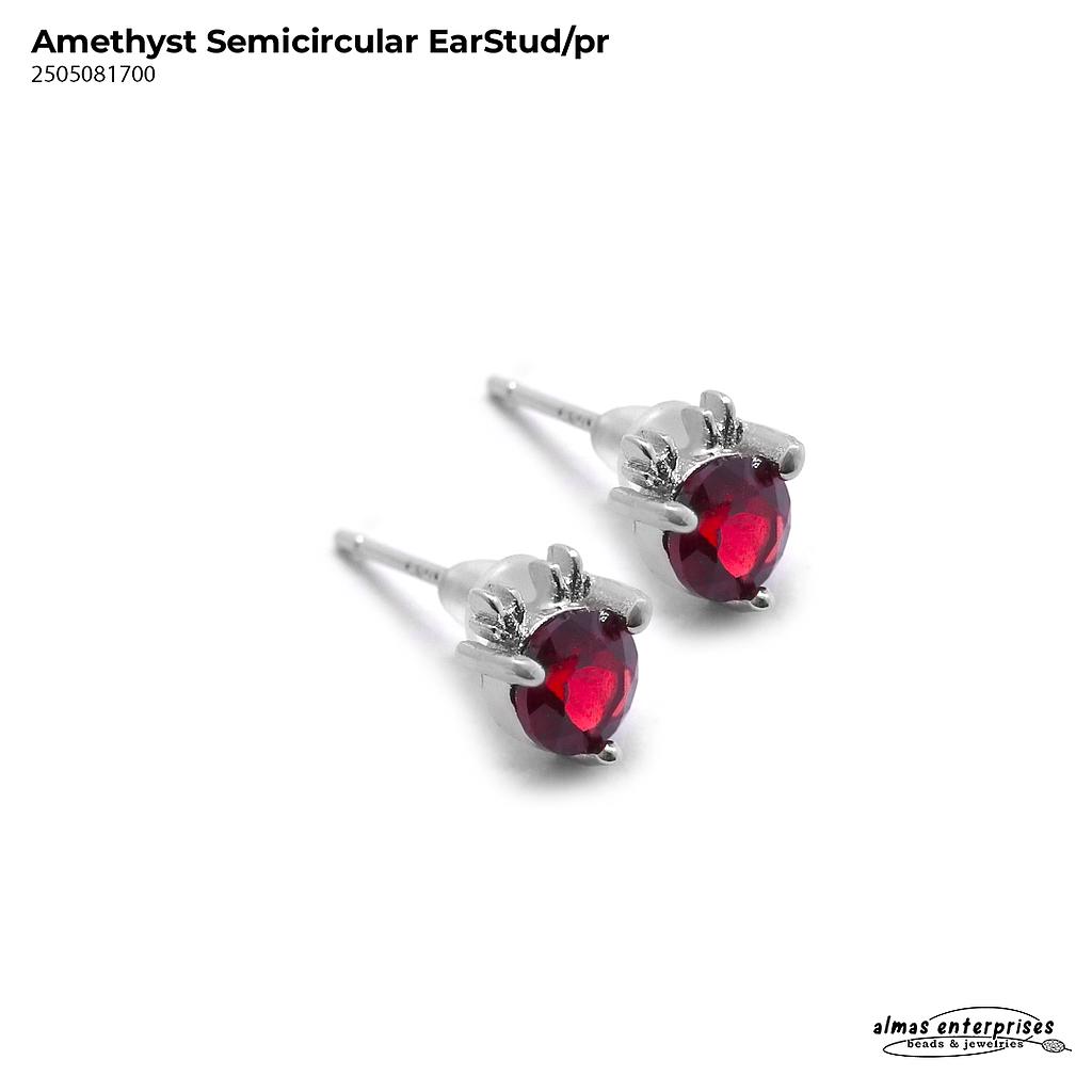 Amethyst Semicircular Earrings