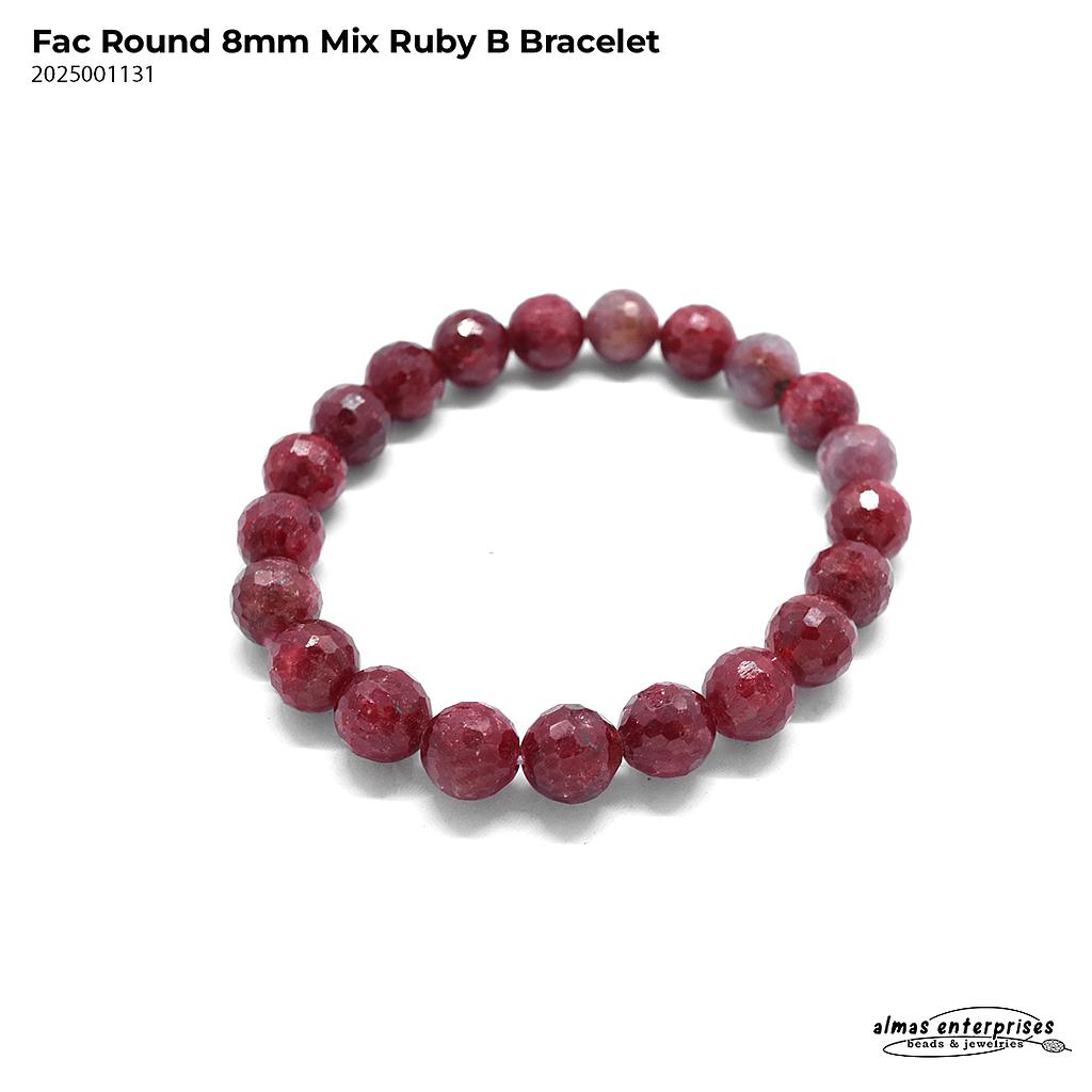 Facet Round Mix Ruby Bracelet