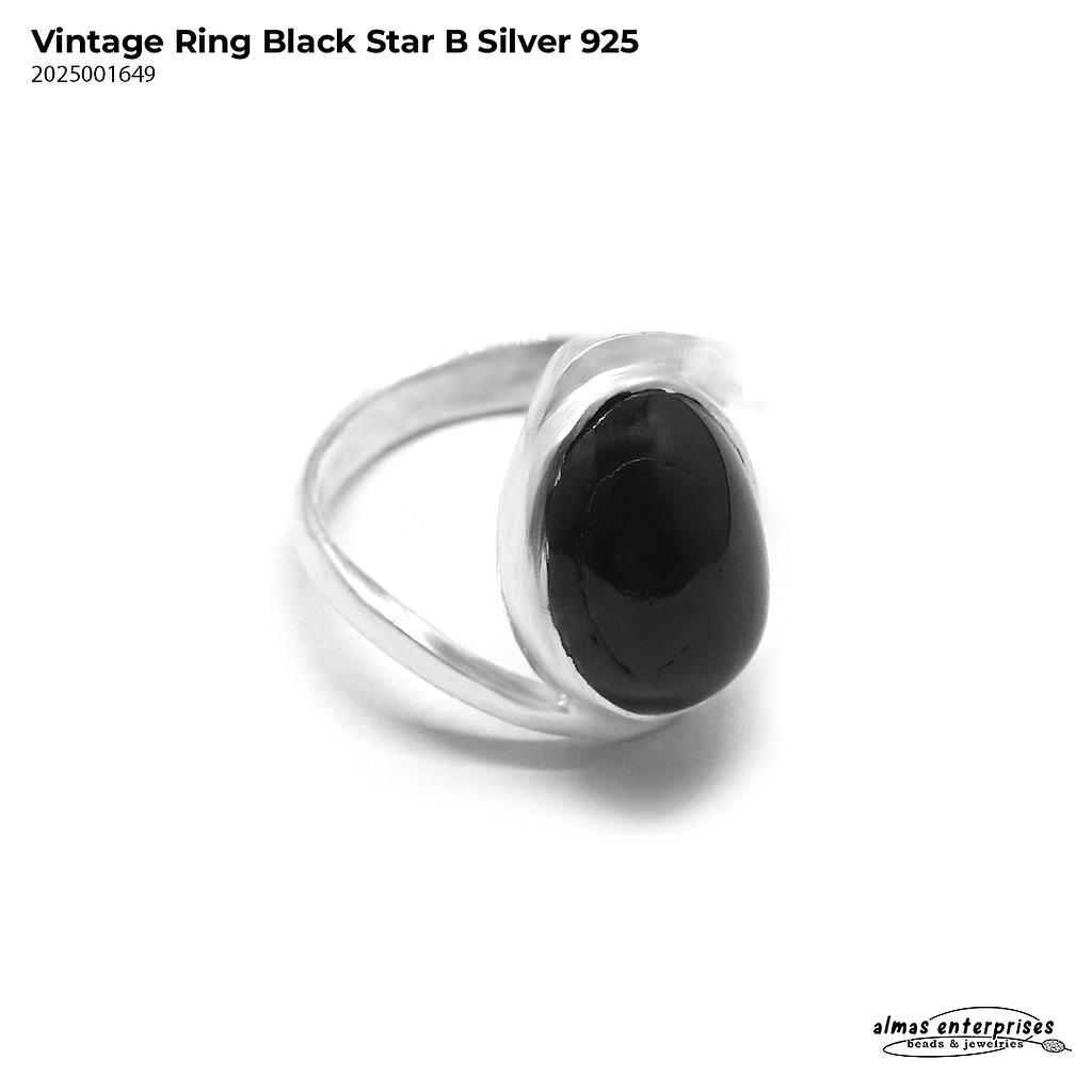 Black Star Vintage Ring Silver 925