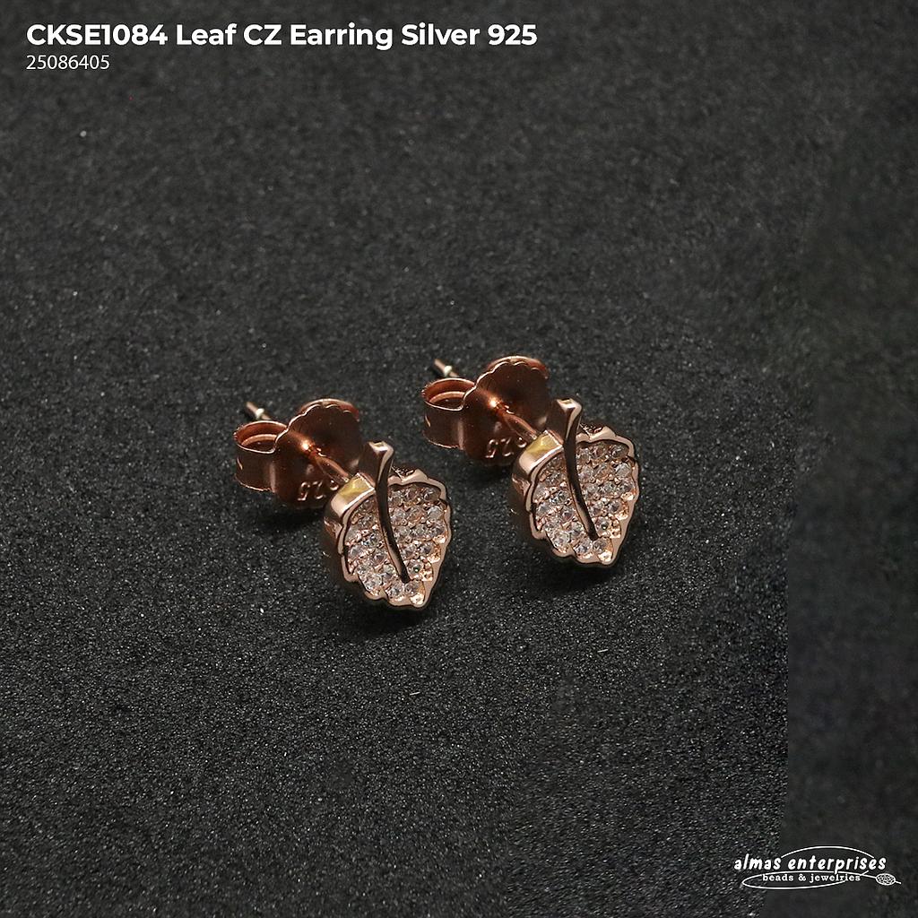 CKSE1084 Leaf CZ Earring Silver 925