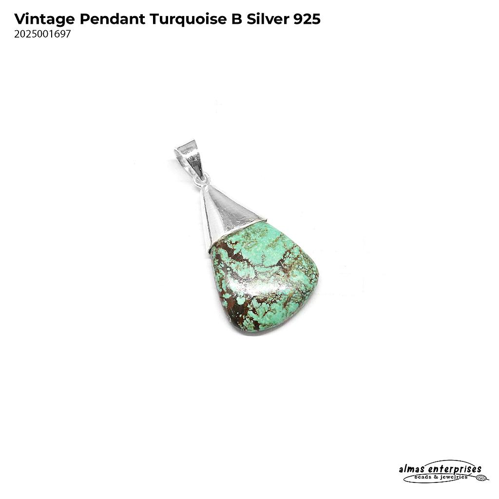 Vintage Pendant Turquoise Silver 925