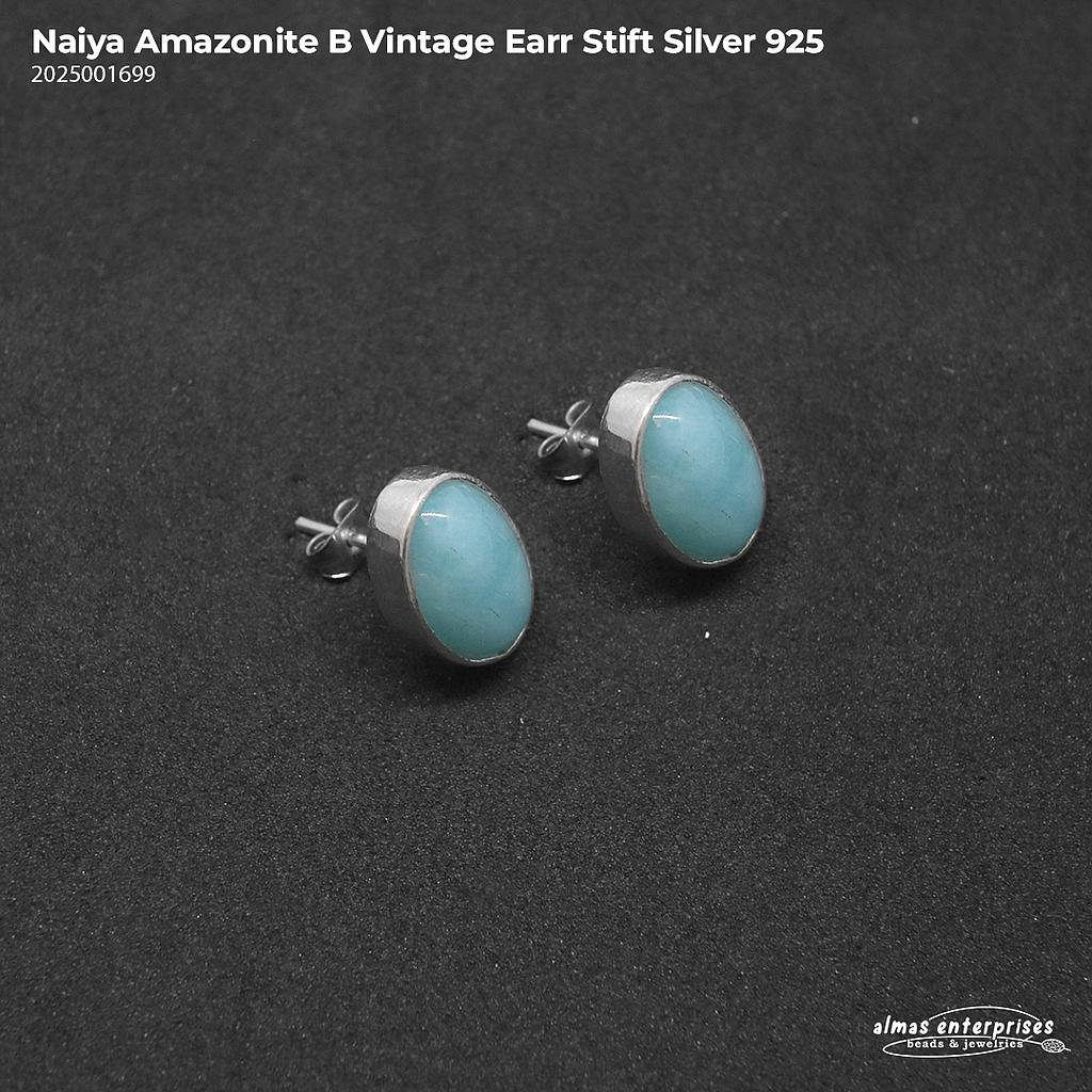 Naiya Amazonite Vintage Earr Stift Silver 925
