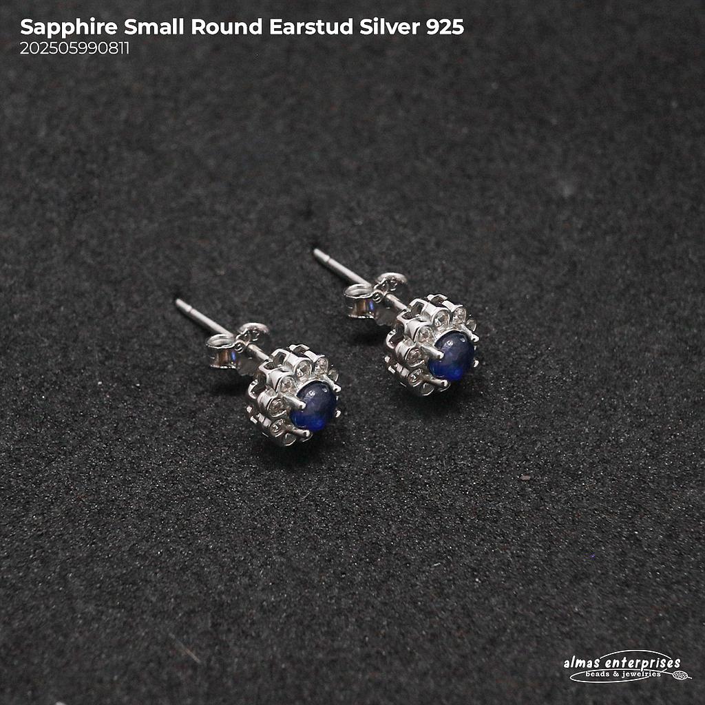Sapphire Small Round EarrStud Silver 925