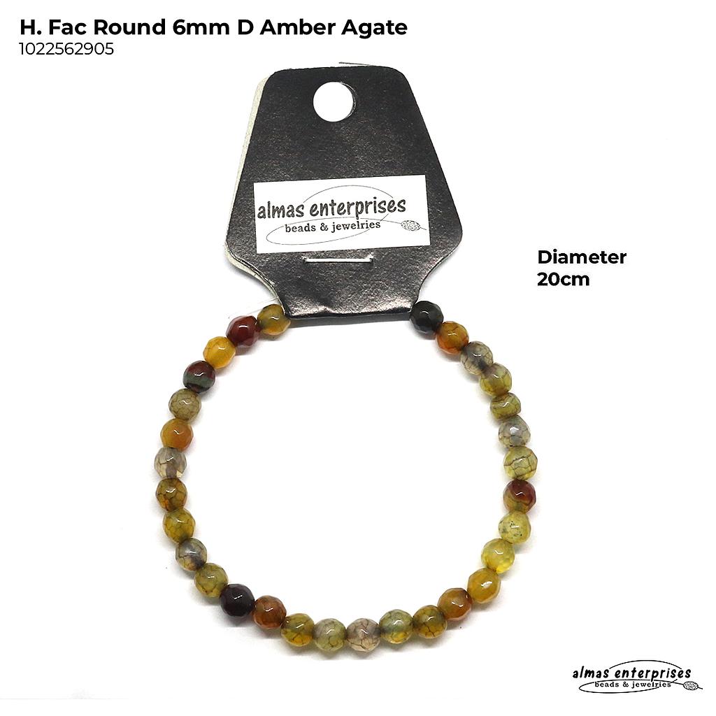 H. Faceted Round D. Amber Agate