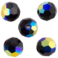 MC Bead Round 6mm Jet ab