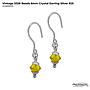 Vintage Beads 6mm Crystal Earring Silver 925